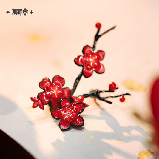 [OFFICIAL] Genshin Hu Tao Impression Apparel Series - Plum Blossom Brooches - Teyvat Tavern - Genshin Merch