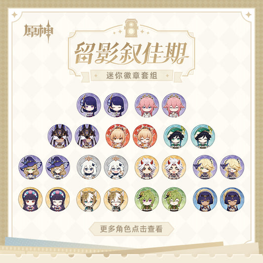[OFFICIAL] Genshin Impact Happy Birthday Series Treasured Memories Character Mini Badge Set - Teyvat Tavern - Genshin Merch