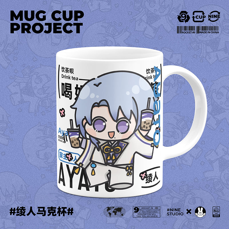 Genshin Impact Comic Style Cute Character Ceramics Mug - Ayato - Teyvat Tavern - Genshin Merch