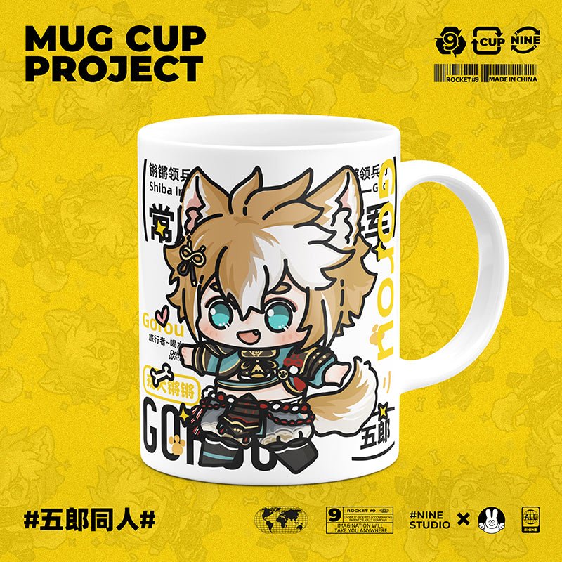 Genshin Impact Comic Style Cute Character Ceramics Mug - Gorou - Teyvat Tavern - Genshin Impact & Honkai Star Rail & 3Z Merch