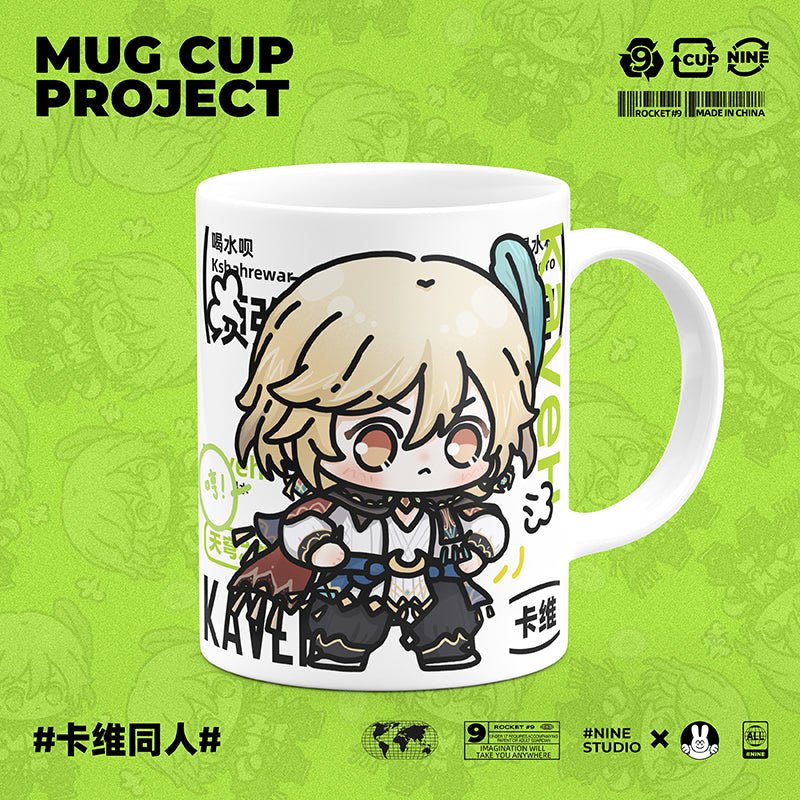 Genshin Impact Comic Style Cute Character Ceramics Mug - Kaveh - Teyvat Tavern - Genshin Impact & Honkai Star Rail & 3Z Merch