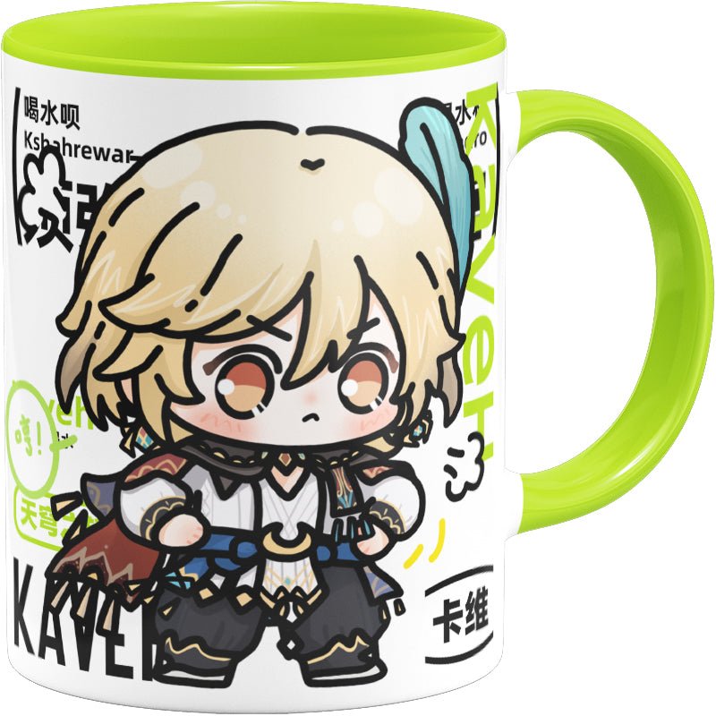 Genshin Impact Comic Style Cute Character Ceramics Mug - Kaveh - Teyvat Tavern - Genshin Impact & Honkai Star Rail & 3Z Merch