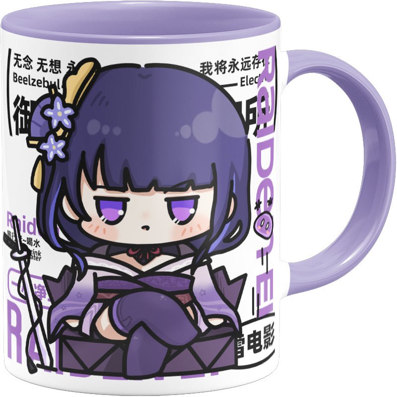 Genshin Impact Comic Style Cute Character Ceramics Mug - Raiden Shogun - Teyvat Tavern - Genshin Impact & Honkai Star Rail & 3Z Merch