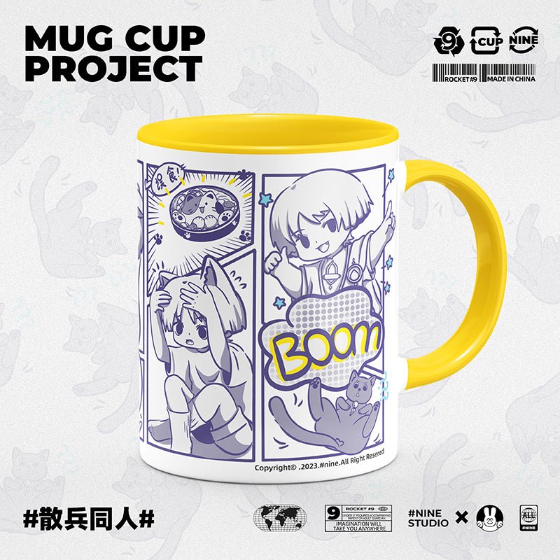 Genshin Impact Comic Style Cute Character Ceramics Mug - Wanderer (Cat) - Teyvat Tavern - Genshin Impact & Honkai Star Rail & 3Z Merch