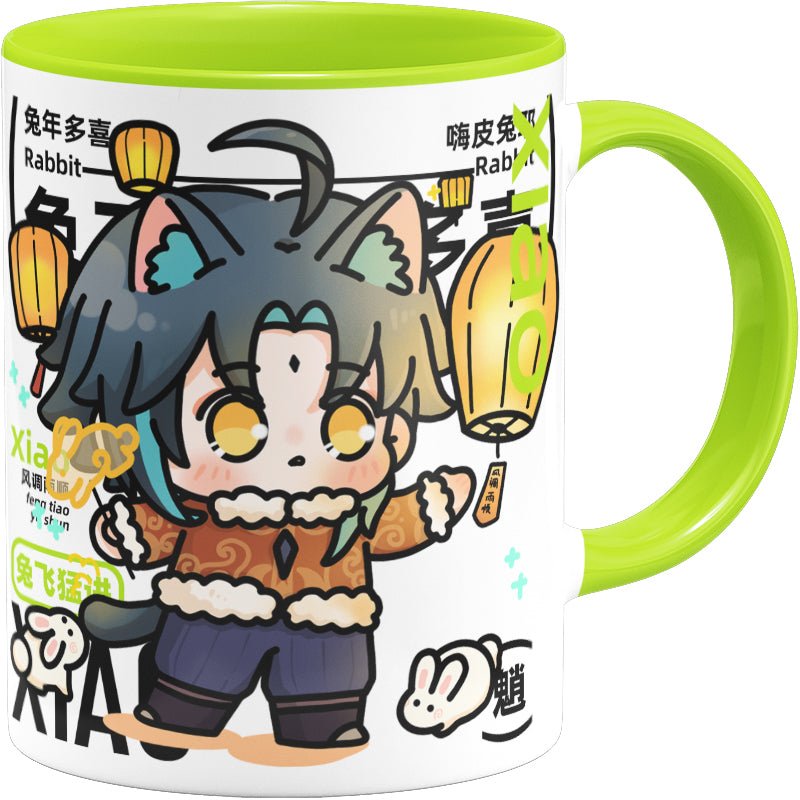 Genshin Impact Comic Style Cute Character Ceramics Mug - Xiao (Lantern Rite) - Teyvat Tavern - Genshin Impact & Honkai Star Rail & 3Z Merch