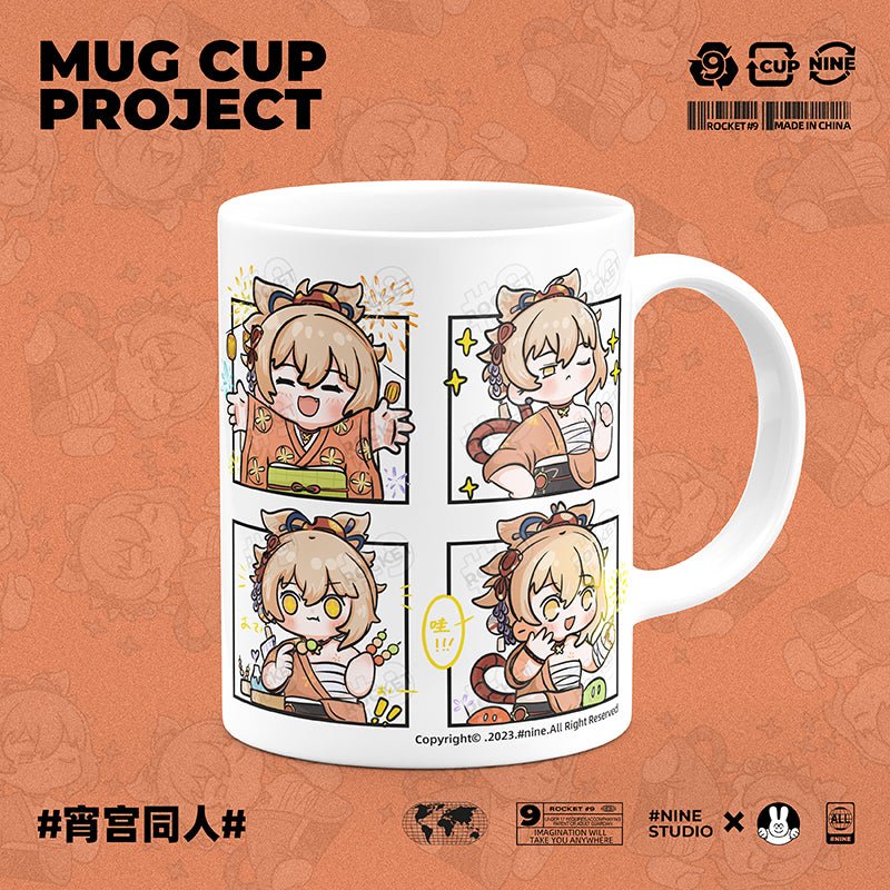 Genshin Impact Comic Style Cute Character Ceramics Mug - Yoimiya (Four Frame) - Teyvat Tavern - Genshin Impact & Honkai Star Rail & 3Z Merch