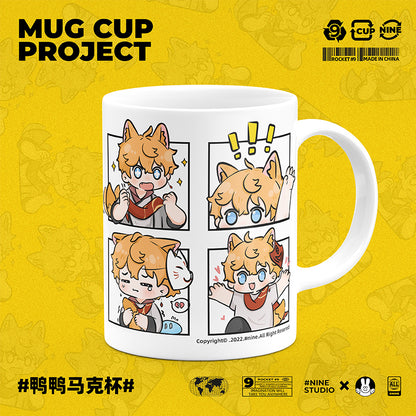 Genshin Impact Comic Style Cute Character Ceramics Mug - Tartaglia (4 Frames) - Teyvat Tavern - Genshin Merch