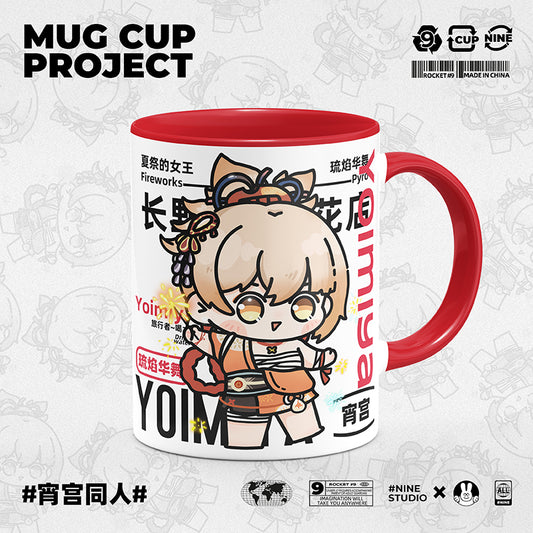 Genshin Impact Comic Style Cute Character Ceramics Mug - Yoimiya - Teyvat Tavern - Genshin Merch