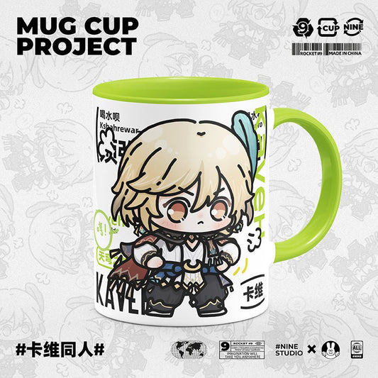 Genshin Impact Comic Style Cute Character Ceramics Mug - Kaveh - Teyvat Tavern - Genshin Impact & Honkai Star Rail & 3Z Merch
