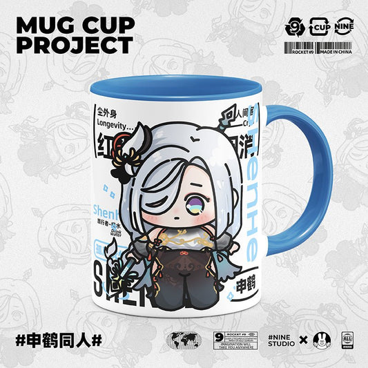 Genshin Impact Comic Style Cute Character Ceramics Mug - Shenhe - Teyvat Tavern - Genshin Impact & Honkai Star Rail & 3Z Merch