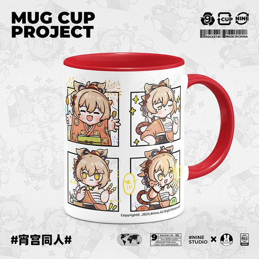 Genshin Impact Comic Style Cute Character Ceramics Mug - Yoimiya (Four Frame) - Teyvat Tavern - Genshin Impact & Honkai Star Rail & 3Z Merch