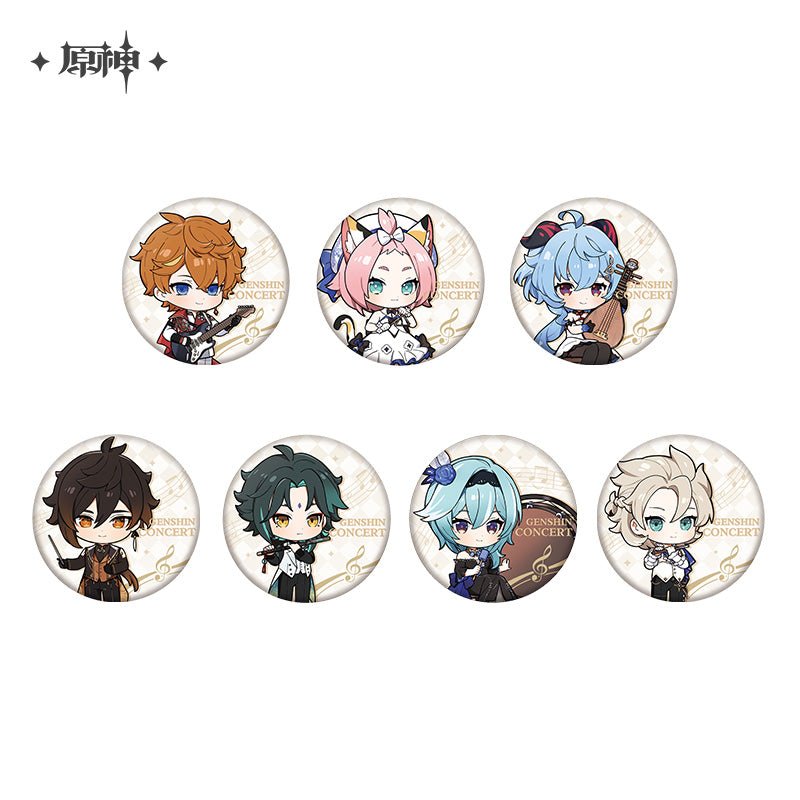 [OFFICIAL] Genshin Concert Series Cute Version Character Badge - Teyvat Tavern - Genshin Impact & Honkai Star Rail & 3Z Merch