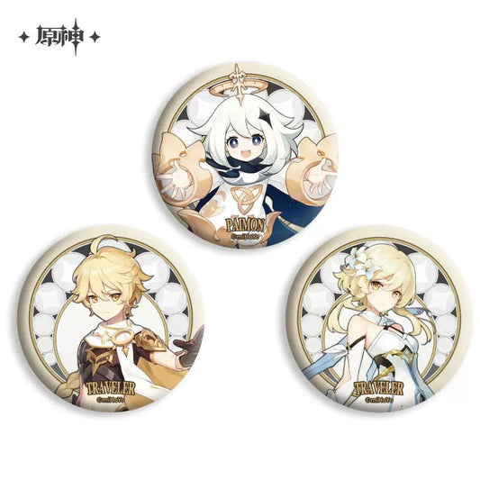 [OFFICIAL] Genshin Impact Badge - Travelers and Paimon - Teyvat Tavern - Genshin Impact & Honkai Star Rail & 3Z Merch