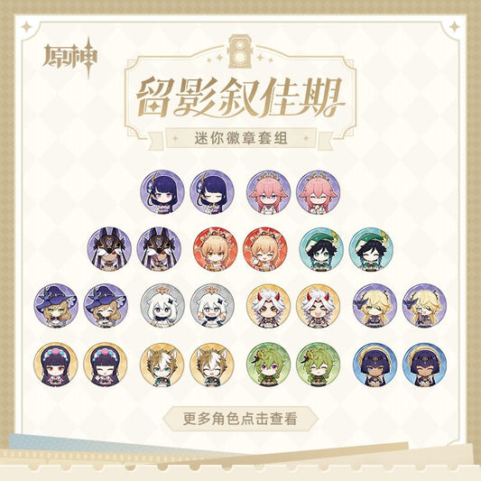 [OFFICIAL] Genshin Impact Happy Birthday Series Treasured Memories Character Mini Badge Set - Teyvat Tavern - Genshin Impact & Honkai Star Rail & 3Z Merch
