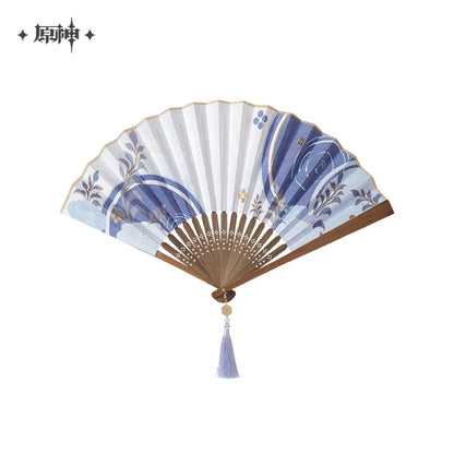 [OFFICIAL] Genshin Impact Kamisato Ayato Impression Series Accessories - Gold - Printed Silk Folding Fan - Teyvat Tavern - Genshin Impact & Honkai Star Rail & 3Z Merch