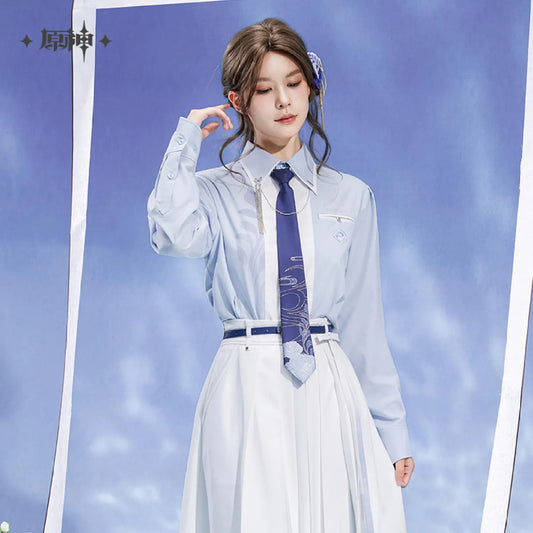 [OFFICIAL] Genshin Impact Kamisato Ayato Impression Series Apparel - Color Blocked Tie Front Shirt - Teyvat Tavern - Genshin Impact & Honkai Star Rail & 3Z Merch