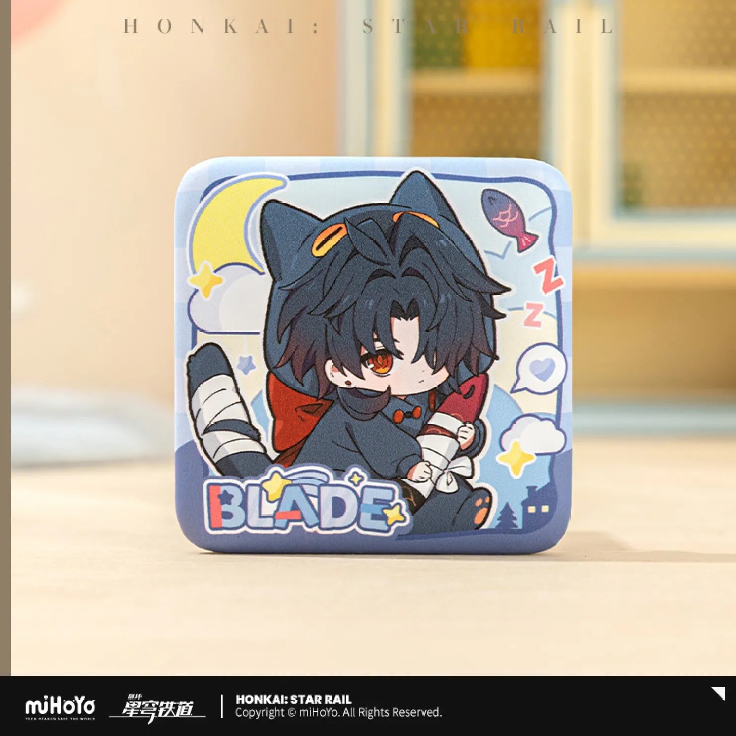 [OFFICIAL] Honkai Star Rail Boys Dormitory Chibi Series Square Badge - Teyvat Tavern - Genshin Impact & Honkai Star Rail & 3Z Merch