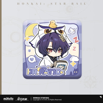[OFFICIAL] Honkai Star Rail Boys Dormitory Chibi Series Square Badge - Teyvat Tavern - Genshin Impact & Honkai Star Rail & 3Z Merch