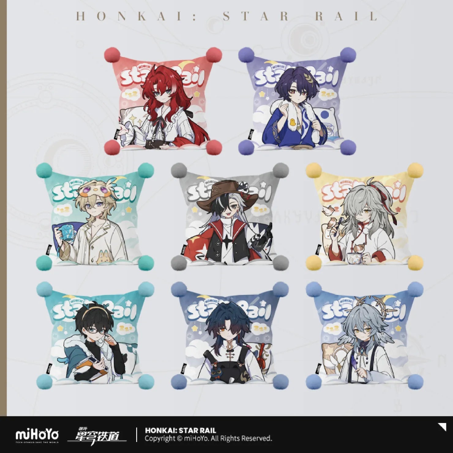 [OFFICIAL] Honkai Star Rail Boys Dormitory Series Throw Pillow - Teyvat Tavern - Genshin Impact & Honkai Star Rail & 3Z Merch