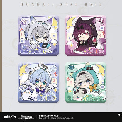 [OFFICIAL] Honkai Star Rail Girls Dormitory Chibi Series Square Badge - Teyvat Tavern - Genshin Impact & Honkai Star Rail & 3Z Merch