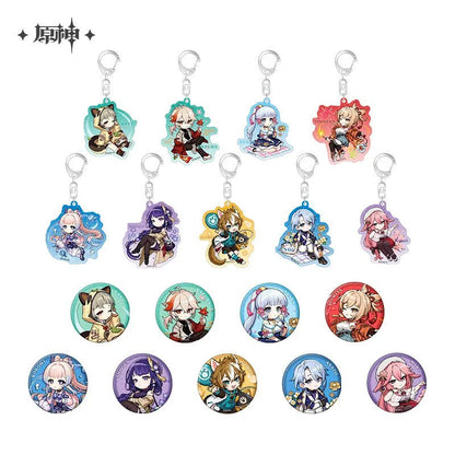 [OFFICIAL] Outing Party Theme Cute Character Badge and Keychain - Teyvat Tavern - Genshin Impact & Honkai Star Rail & 3Z Merch