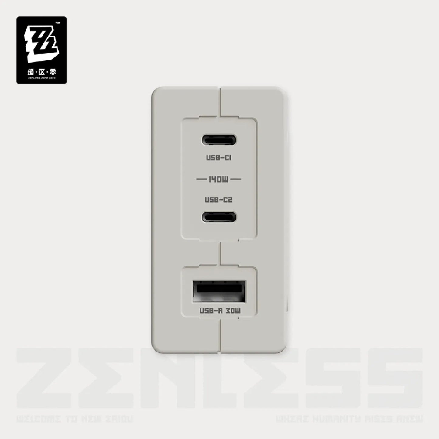 [OFFICIAL] Zenless Zone Zero Pro 140W GaN Triple - Port Fast Charging Adapter - Teyvat Tavern - Genshin Impact & Honkai Star Rail & 3Z Merch