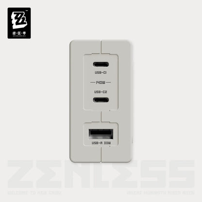 [OFFICIAL] Zenless Zone Zero Pro 140W GaN Triple - Port Fast Charging Adapter - Teyvat Tavern - Genshin Impact & Honkai Star Rail & 3Z Merch