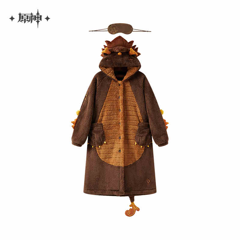 [OFFICIAL] Zhongli Impression Homewear Series Rex Lapis Plush Nightgown (With Eye Mask) - Teyvat Tavern - Genshin Impact & Honkai Star Rail & 3Z Merch